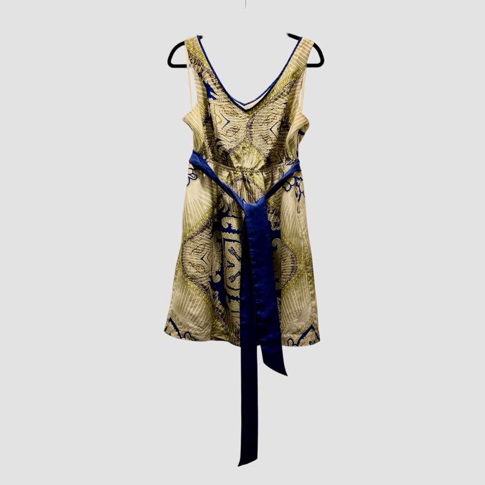 Edme & Esyllte - Anthropologie 100% Silk Kerchief Print V-Neck Dress Medium EUC - Picture 7 of 17